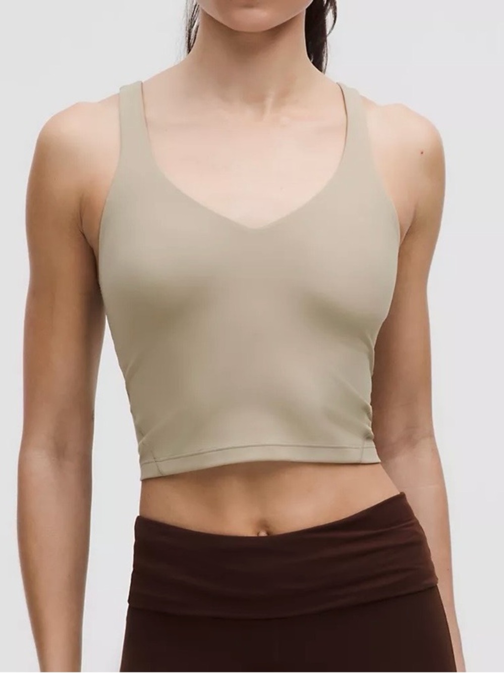 Lululemon Align Tank built-in shelf bra size 6 sheer oak color NEW WITH TAGS